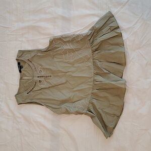 Madewell Sage Green Sleeveless Peplum Top